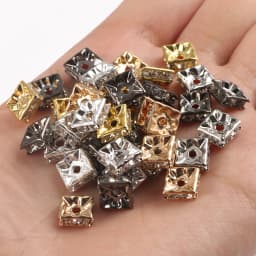 50pcs Brass Crystal Rhinestone Spacer Beads 4/6/8mm Gold Silver AB Color Rondelle Jewelry Makings Findings Bracelet Accessories