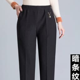 Oversized 8XL Stretch waist Winter Trousers Middle-aged Clothing Loose Plus velvet Thick Female Pants Casual Granny Trousers
