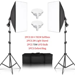 Photography 50x70CM Softbox Lighting Kits Professional Light System With E27 Photographic Bulbs Photo Studio Equipment