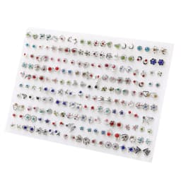 100/36Pair Colorful Fruit Flower Heart Star Crystal Stud Earrings Set Women Girls Small Plastic Geometric Crown Earrings Jewelry
