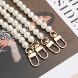 8/10mm Pearl Strap for Bags Handbag Handles DIY purse Replacement Long Beaded Chain for Shoulder Bag Straps Pearl Belt