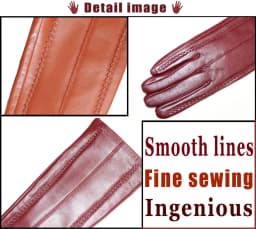 High-end Long Leather Gloves Women's,Leather Sleeve Arm Covers, Winter Warm Thick and Thin Driving Touch Screen Sheepskin Gloves