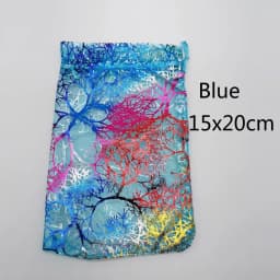 100pcs Blue Coral Organza Bag Drawstring Pouch Bag Organizer Jewelry Box Gift For Wed Christmas Jewelry Display Packaging Bags