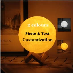 Customized Photo/Text Moon Lamp personalized Rechargeable Night Light Holiday valentine mother's day Kids friends gift