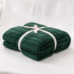 Battilo Cotton Knitted Throw Blanket Soft Cozy Cable Knit Sofa Throws Large Heavyweight Decorative Blanket for Twin Queen Bed