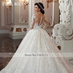 ETHEL ROLYN Luxury Wedding Dresses For Women Long Sleeve Beading Appliques Vintage Princess Wedding Gown Vestidos De Novia