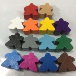 14PCS Wooden Humanoid Meeples Pawn Chess Pieces 14 Colors Standard Size 16mm For Meeple Carcassonne Board Game Accessories
