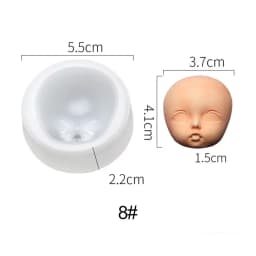 3D Baby Face Silicone Molds Q Version Clay Head Sculpey Doll Modification Accessories DIY Proportional Face Making Tools