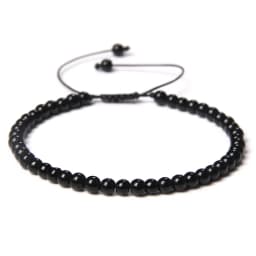 Adjustable 4MM Stone Beads Bracelet For Women Natural Agates Bangles Onyx Lapis Lazuli Woven Bracelet For New Year Gift Jewelry