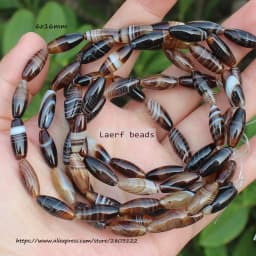 6-50mm Natural Coffe Botswana Agate Coffe Color Stripe agates Oval beads 15"/38cm , For DIY Jewelry making !