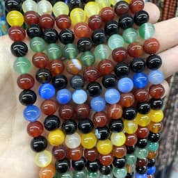 4 6 8 10 MM Natural Colorful Agates Round Loose Stone Beads For Jewelry Making Charm Diy Bracelet Necklace Earrings Material