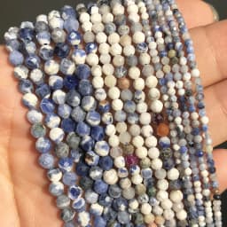 2 3 4mm Faceted Lapis Lazuli Gem Beads Natural Loose Stone Beads for Jewelry Making DIY Bracelet Earrings Accessories 15''Inches