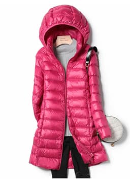 SEDUTMO Winter Womens Down Jackets Long Ultra Light Thin Casual Coat Puffer Jacket Slim Remove Hooded Parka ED1275