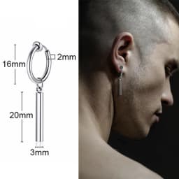 FUN GRENADE SHAPED EARRINGS FOR MEN JEWELRY STAINLESS STEEL HOOP EARING GIFT FOR HIM