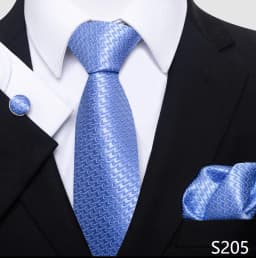 Newest Style Holiday Present 100% Silk Tie Pocket Squares Cufflink Set Necktie Men Dark Blue Wedding Accessories Office Cravat
