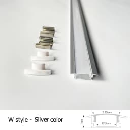 2-35Pcs/lot LED Aluminum Profile 0.5m/pcs U/V/W Shape Corner for 5050 2835 LED Strip Bar Lamp Channel Holder White/Black Cover
