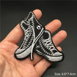Black Punk Badges Jacket Patch Embroidered Iron Patches For Clothing Sew On Sticker DIY Appliques Decoration Rock Band