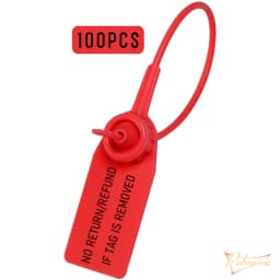 100Pcs Disposable Plastic Security Seals Clothing Hang Tags VOID Labels for Clothes Shoes Bag NO RETURN/REFUND IF TAG REMOVED