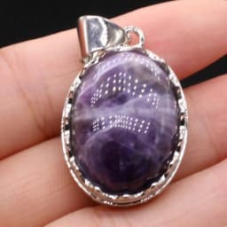 Natural Stone Pendant Egg-Shaped Lace Pendant Rose Quartz/Malachite/Lapis Lazuli/Agates For Jewelry Making DIY Necklace Earrings