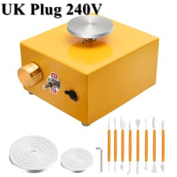 Electric Pottery Wheel with LCD Display 25CM 350W Pottery Wheel Ceramic Work Clay DIY Craft Dual Control Removable ABS Basin