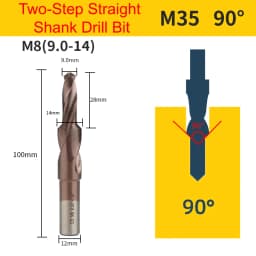M35 Cobalt Two Stage Step Drill Bit M3-M12 Screw Counterbore Twist Countersink Drill For Stainless Drilling And Chamfering