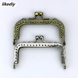10 Pcs/Lot 8.5 CM Antique Bronze Silver Square Metal Purse Frame Knurling Straight Edge Kiss Clasp DIY Bag Accessory
