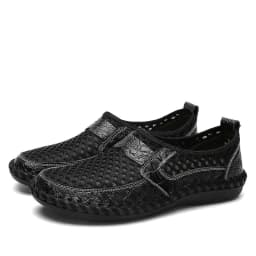 Mens Summer Breathable Mesh Shoes Big Size 46 Men Casual Leather Sneakers Male Trendy Driving Loafers Man Moccasin Boys Sneakers