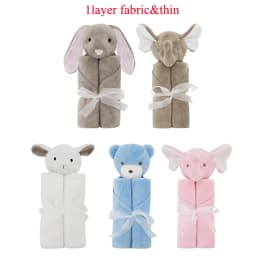 Baby Blanket New Thicken Double Layer Plush Infant Swaddle Wrap Pink Rabbit Toy Newborn Baby Bedding Children Blanket Bebe Duvet