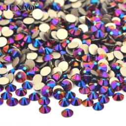 JUNAO 100 Gross Wholesale SS6 8 10 12 16 20 30 AB Glass Rhinestone Bulk Flatback Crystals Round Nail Strass Stone For DIY