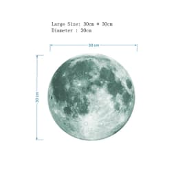 30cm Luminous 3D Moon Wall Stickers For Kids Baby Room Bedroom Decoration Living Room Home Decals Glow In The Dark Wallpaper