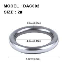 PROBEROS 20pcs 304 Stainless Steel Fishing Solid Rings 1#-5# Heave-Duty Seamless Rings Metal Polishing Jig Fishing Rings Tackle