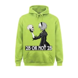 NieR Automata Hoodie 2B Or Not 2B Men Hooded Pullover Funny Cotton Long Sleeve Jacket Anime Plus Size Tops