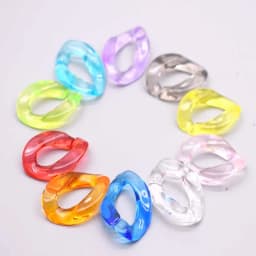 Acrylic Hand Paint Multi Color Twisted Assembled Parts Beads For Women Frosted Resin Pendant Necklace Jewelry Accessorie Finding