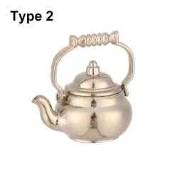 1:12 Scale Dollhouse Kettle Miniature Teapot Mini Watering Pot Doll Accessories Scene Model Dolls House Furniture Playing Gift