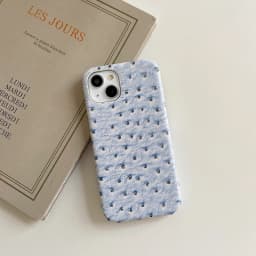 Luxury Ostrich Pattern Phone Case For iPhone Air 17 Pro 16 15 14 13 12 11 17Pro Max PU Leather Hard Shockproof Cover
