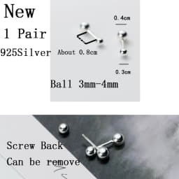 La Monada Sterling Silver Stud Earrings Women Two Ball Fine 925 Silver Jewelry Woman Earrings Stud Silver 999 Keep Piercing Nut