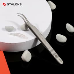1pc STALEKS Pro High-precision Stainless Steel TE Series Straight Curved Tweezers Grafting Eyelashes Extension Makeup Tool
