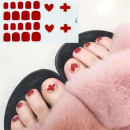 22Tips/Sheet Nail Sticker Adhesive Toenail Art Polish Tips French Glitter Sequins Nail Wraps Strips Easy Toenail Sticker