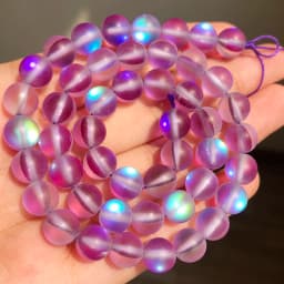 Matte Austria White Pink Crystal MoonStone Glitter Round Natural Loose Bead For Jewelry Making Diy Bracelet Necklace 6 8 10 mm