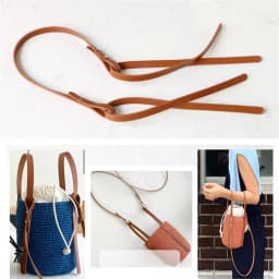 High Quality PU Leather Handbag Shoulder Handle Strap Brown Black Long Shoulder Strap for DIY Handmade Woven Bag Accessories