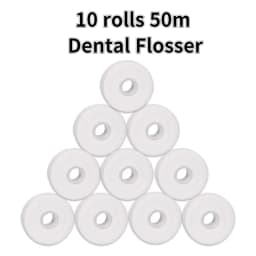 10 Rolls 50m Dental Flosser Spool Toothpick Dental Floss Tooth Cleaning Oral Hygiene Tooth Cleaning Wax Mint Floss