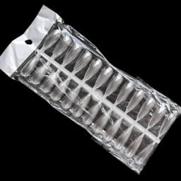 240PCS Nail Display Tips, Clear Fake Acrylic Nail Tips for Practice Foldable Flat-Back Pointed False Nail Art Display,Y7676-6778