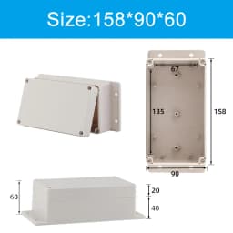 Wall Mounted Outdoor Gray Plastic Enclosures Custom IP65 ABS Waterproof Electrical Junction Box Eith Ear Electrical Project Box