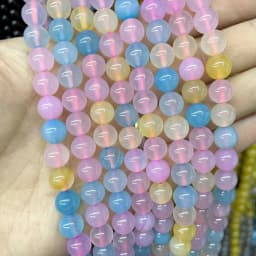 4 6 8 10 MM Natural Colorful Agates Round Loose Stone Beads For Jewelry Making Charm Diy Bracelet Necklace Earrings Material