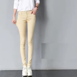 Women Color Pants Super Comfy Stretch Pull-On Classic Skinny Pants Ease Into Comfort Stretch Slim Pencil Trousers with Pocket