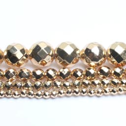 46 Style Natural Stone Bead Gold Silver Color Hematite Round Faceted Beads For Jewellery Making Bracelet Necklace 15'' Strands