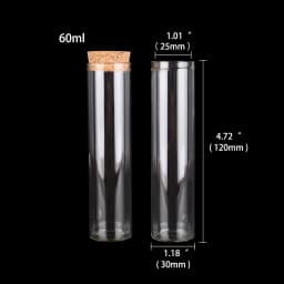 12 pieces/lot 15ml 20ml 25ml 30ml 40ml 45ml 50ml 55ml 60ml Glass Test Tubes With Cork Stopper Wishing Bottles for Art DIY Crafts