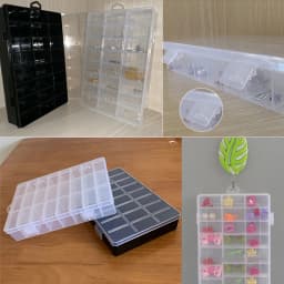 Practical 24 Grids Compartment Plastic Storage Box Jewelry Earring Bead Screw Holder Case Display Organizer Container