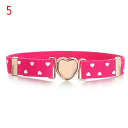 Kids Heart Buckle-Free Elastic Belt Adjustable Stretch Canvas Belt Boys Girls Casual Jeans Pants Dresses Children Belts