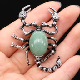 Natural Stone Shell Scorpion Brooch Pins Rose Quartzs Pendant for Women DIY Necklace or Dual Use Brooches Jewelry Accessories